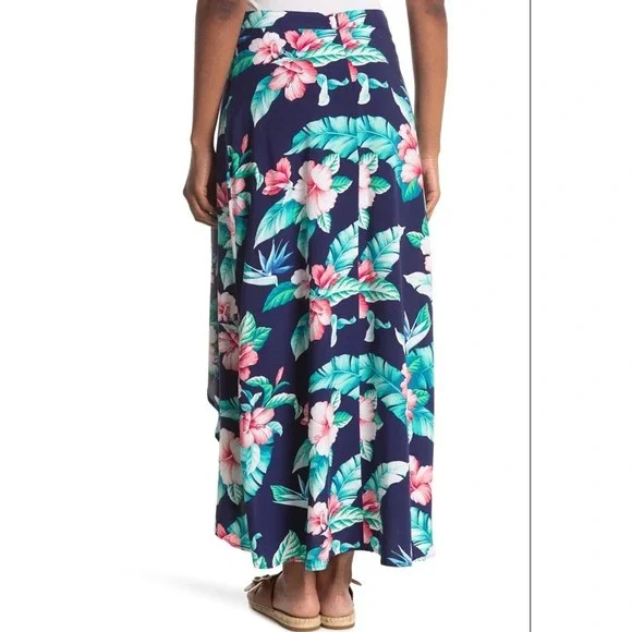 New! Tommy Bahama Floristic Approach Maxi Skirt Women's Size 8 Asymmetrical Hem - Picture 2 of 7